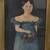 LARGE ANTIQUE LITHOGRAPH DEPICTING A GIRL WITH FRUITS -BEAUTIFUL FRAME 2 thumbnail