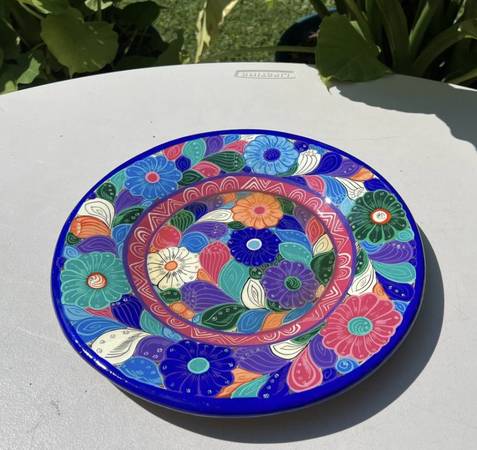 Mexican Colorful Hand made Plate 1