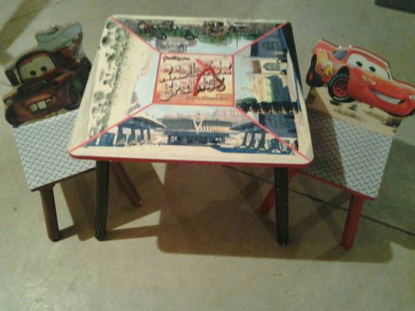Disney Cars Storage Table and Chairs, Vintage, Collector 1