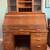 Solid Oak Roll-Top Desk with Hutch & Coordinating Locking File Cabinet 1 thumbnail