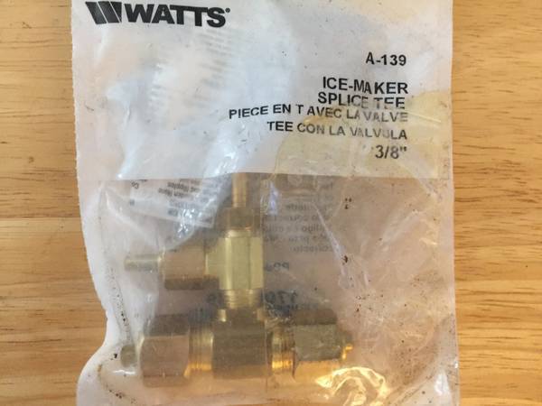 NEW Watts A-139 Ice-Maker Splice Tee 3/8" OD - 1