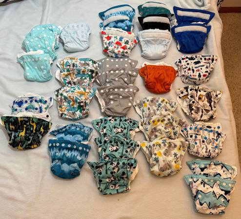 34 Newborn cloth diapers (All-in-one Thirsty’s brand) 1