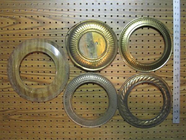 5- Vintage Metal Stove Pipe Round Cover & Trim Rings 1