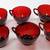 Set of Six Antique Ruby Red Glass Tea Cups or Punch Cups 1 thumbnail