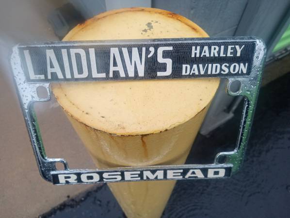 Harley Laidlaws license plate frame NOS 1