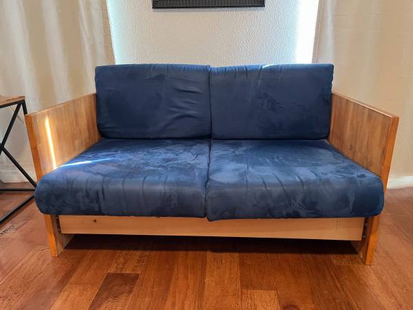 Loveseat Blue Microfiber 1