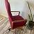 Scandinavian Mid Century Teak Red Upholstered Office Chair 9 thumbnail
