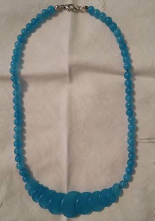 Blue Quartz Crystal Necklace 1