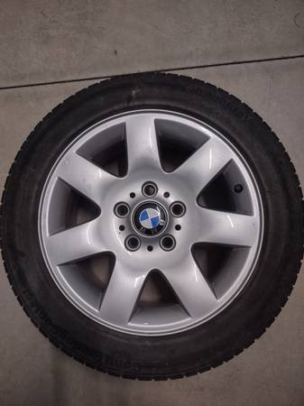 BMW STOCK WHEEL/TIRE 205-50-16 WITH CONTINENTAL CONTI-TOURING TIRE 1