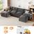[New] Gray Sectional Sofa, Convertible Couch with Cup Holders 3 thumbnail