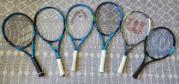 Babolat, Wilson and Head tennis rackets and bag 1