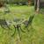 outdoor table and 2 folding chairs-wrought iron-new refinish 3 thumbnail
