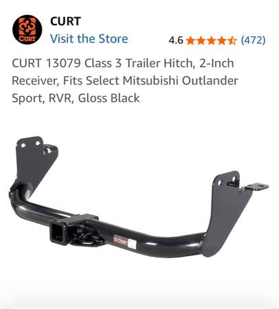 CURT Class 3 Trailer Hitch For 2011-2016 Mitsubishi Outlander Sport 1