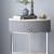 End Table with Sintered Stone Tabletop, Side Table with Drawer, Silver 1 thumbnail