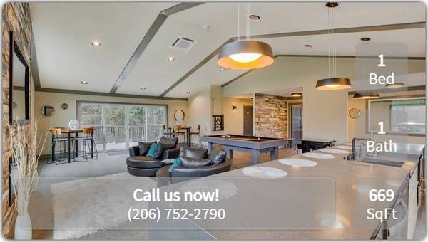 $1,760 / 1br - 669ft2 - Convenient location for commuters – On the bus line! 1 bed, 1 bath (Shoreline)63934549525507122