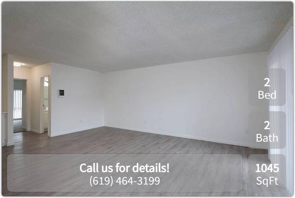 $2,495 / 2br - 1045ft2 - Check out our 2 bed / 2 bath. Every convenience your heart desires! (La Mesa)63866050013953121