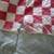ANTIQUE QUILT RED/WHITE 2" SQUARE PATTERN 3 thumbnail