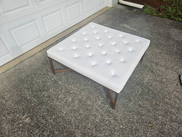 Modern leather cocktail ottoman 1