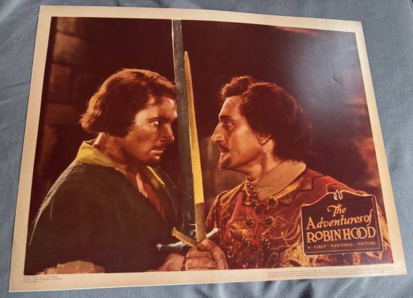 Errol Flynn Basil RathboneThe Adventures of Robin Hood copy 11"x14" 1