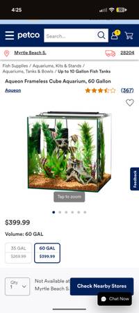 60 gallon rimless cube tank with stand 1