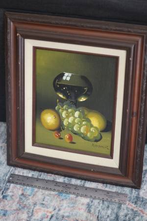 1960's Still life fruit original painting with frame 1