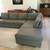 Grey Leather Palliser Sectional Sofa 2 thumbnail