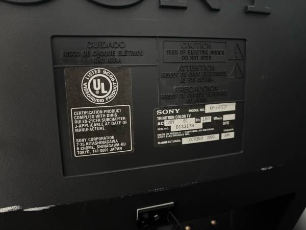 27 Inch Sony Trinitrom CRT with Remote - $200 (Hendersonville)63443698357889121