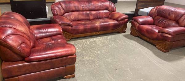 🔥 Luxury Demona 3-Piece Leather Living Room Set 🔥 1