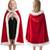 Like New Adult Children Christmas Santa Robe Cape Velvet Red Hooded 4 thumbnail