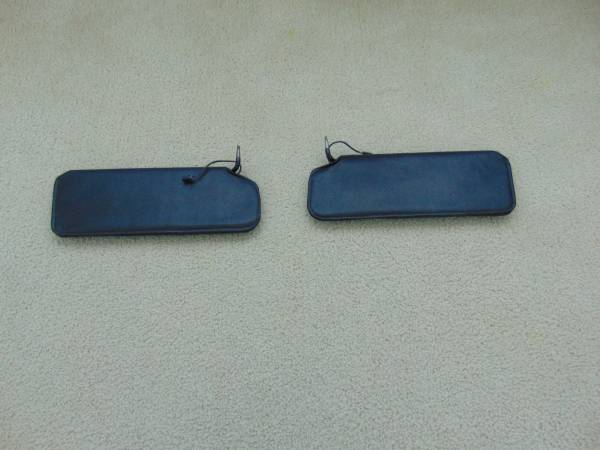 C-3 Corvette black leather sun visors with mirrors 1
