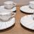 Set of 4 Vintage Snack Plates with Tea Cups 1 thumbnail