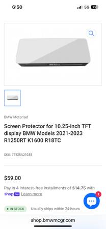 BMW Screen Protector for 10.25-inch TFT display BMW Models 2021-2023 R1250RT K16 1