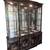 Chinoiserie Black Japanned Lighted Breakfront China Cabinet Armoire 3 thumbnail