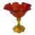 Vintage 1968 Fenton Amberina Fire Flame Cabbage Rose Pattern Compote W Ruffled E 3 thumbnail