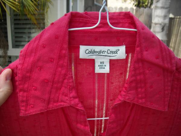 Ladies Red Blouse, Coldwater Creek - XS 1