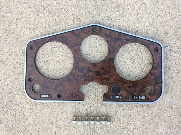 1976-77 Rupp Nitro/Magnum Snowmobile Wood Grain Instrument Dash Panel 1