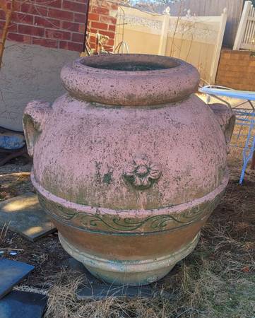 44" Terra Cotta Large Planter Concrete Flower Plant Pot Garden Pool Entrance Gat 1