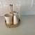 Vintage speckled ceramic coffee sugar creamer set with salt and pepp 2 thumbnail