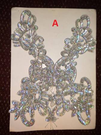 Silver Sequined Designer Pattern Patch 1