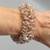 Beaded Bracelet with Button Closure/Pink/Peach/Gold/Clear Tones/up to 5 thumbnail