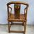 Chinese 19th C. Fabulous Carved Elm Wood Horseshoe Monk Chair - RLP 1 thumbnail