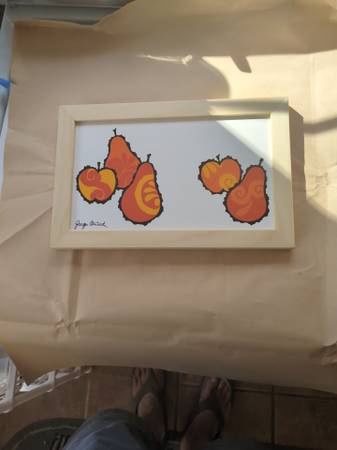 Genuine George Briard Tile in a Handmade Custom Frame 14x9. 1