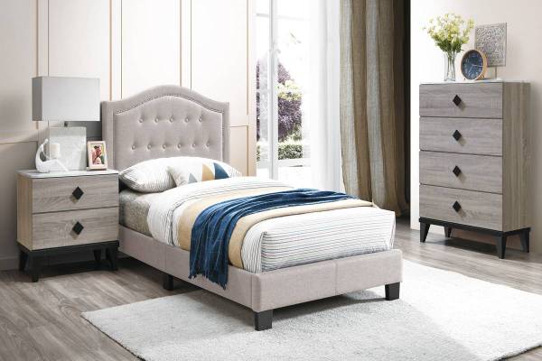 new Twin fabric bed frame , in stock 1