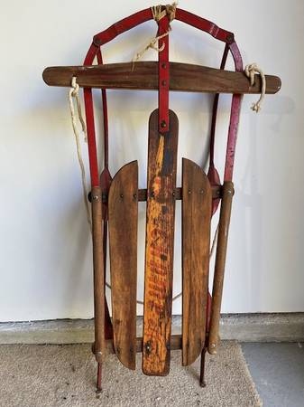 Vintage Champ-ette Wood/Metal Sled 1