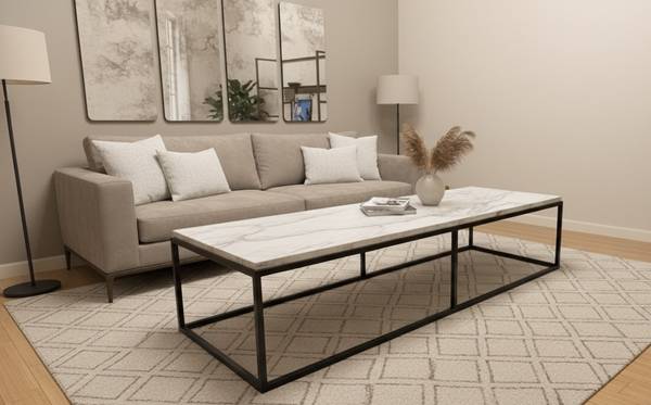 Restoration Hardware rectangular Marble Coffee Table 60” 1