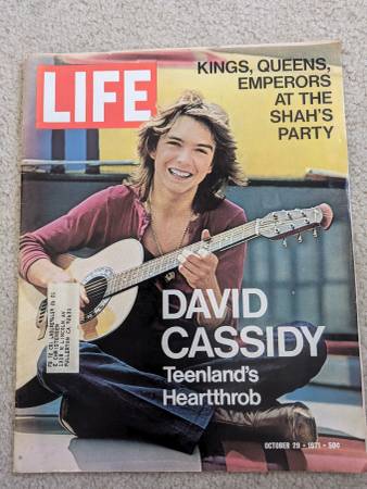 Life Magazine  October 29, 1971 david cassidy shah iran teen music act 1