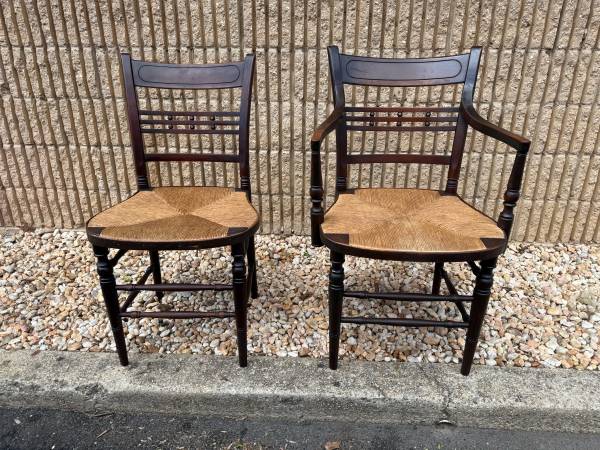 Sillas de comedor estilo Federal Hitchcock con asiento de mimbre antiguas - $895 (Fairfax)63471431948161121