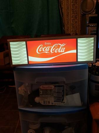 SELDOM SEEN ORIGINAL 1960's COCA COLA LIGHTED FOUNTAIN SIGN 1