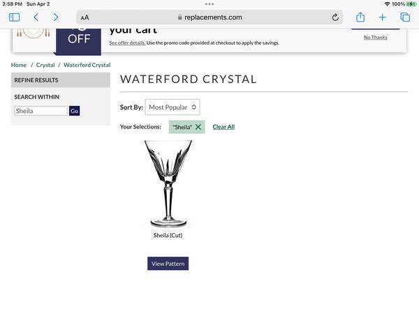 Waterford Crystal “Sheila” Goblets set of 11 1