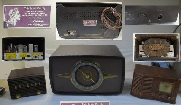 VINTAGE RADIO LOT RCA VICTOR "GOLDEN THROAT"/FIRESTONE "AIR CHIEF"/GRA 1